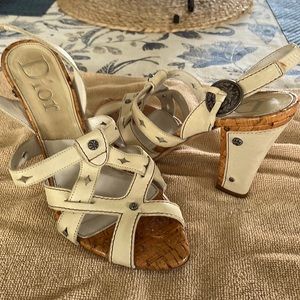 DIOR Off White Strappy Heels Sandals size 8.5